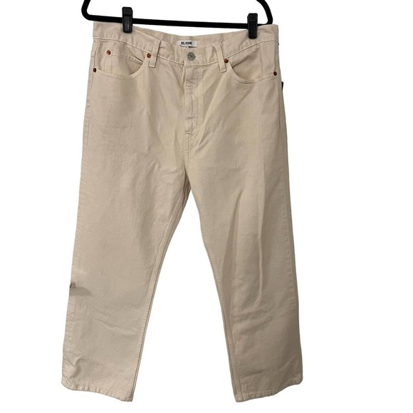 Re/done 70s Crop Boot $250 High Rise Jeans Vintage White Size 32 NWT - Picture 3 of 10